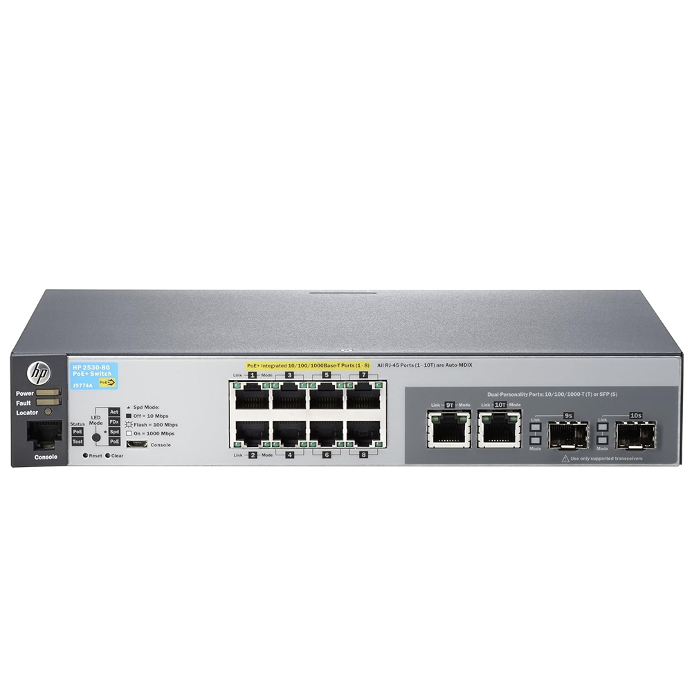 Switch HP 2530-8G J9777A 8 Portas Gigabit + 2 SFP Gerenciável Imagem 2