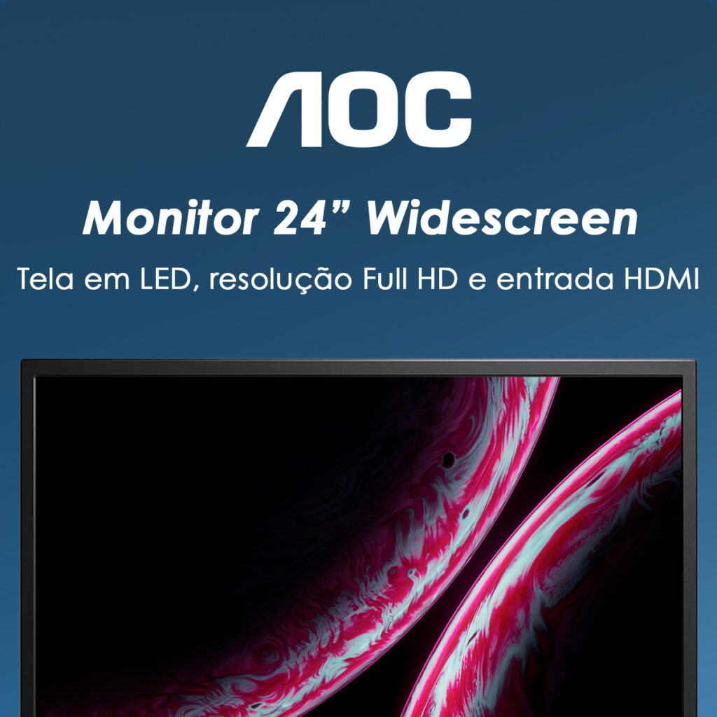 Monitor AOC M2470SW 24 Polegadas VGA HDMI Imagem 2